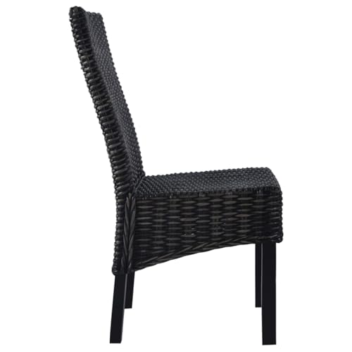 Vopese Esszimmerstühle 6 STK. Schwarz Kubu Rattan und Mangoholz Esszimmerstuhl Model275470 von Vopese