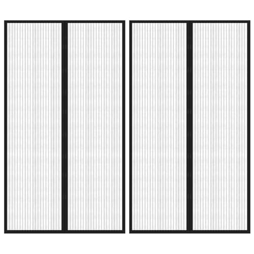 Vopese Fliegengitter-Türvorh?nge 2 STK. Magnet Schwarz 200x80 cm Türvorhang Model314685 von Vopese