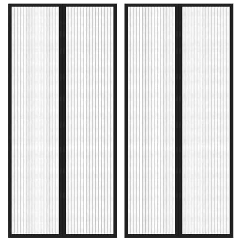 Vopese Fliegengitter-Türvorh?nge 2 STK. Magnet Schwarz 210x90 cm Türvorhang Model314686 von Vopese