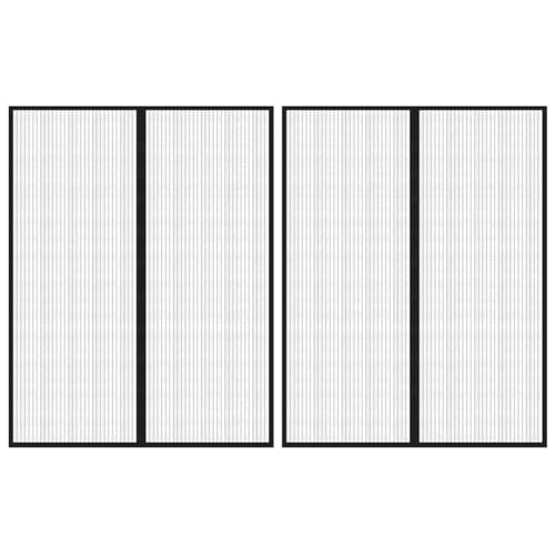 Vopese Fliegengitter-Türvorh?nge 2 STK. Magnet Schwarz 230x160 cm Türvorhang Model314690 von Vopese