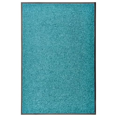 Vopese Fu?Matte Waschbar Cyan 60x90 cm Eingangsteppich Model323458 von Vopese