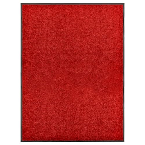 Vopese Fu?Matte Waschbar Rot 90x120 cm Eingangsteppich Model323424 von Vopese