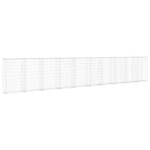 Vopese Gabionenwand 600x30x100cm Silber, Verzinkter Stahl, Landschaftsdekoration & Stützmauer Model143584 von Vopese