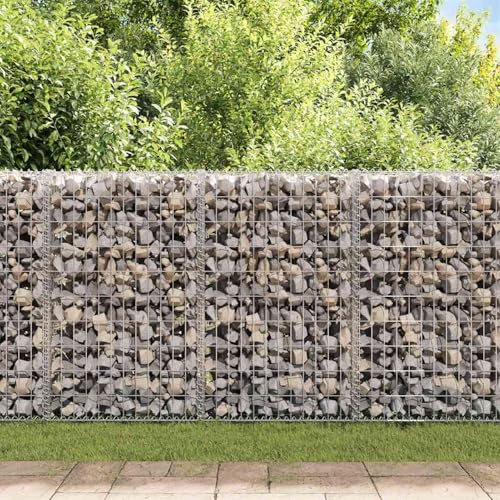 Vopese Gabionenwand 900x50x100cm Silber, Verzinkter Stahl, Landschaftsdekoration & Stützmauer Model143588 von Vopese