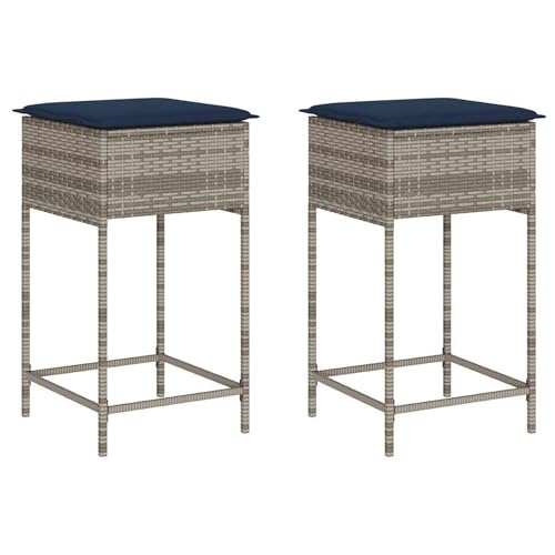 Vopese Garten-Barhocker mit Kissen 2 STK. Grau Poly Rattan Barhocker Model368324 Vopese Garten-Barhocker mit Kissen 2 STK. Grau Poly Rattan Barhocker Model368324 von Vopese