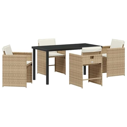 Vopese Garten Essgruppe 5 pcs Beige Poly-Rattan Garten-Esstisch und Stühle Model3380702 Vopese Garten Essgruppe 5 pcs Beige Poly-Rattan Garten-Esstisch und Stühle Model3380702 von Vopese