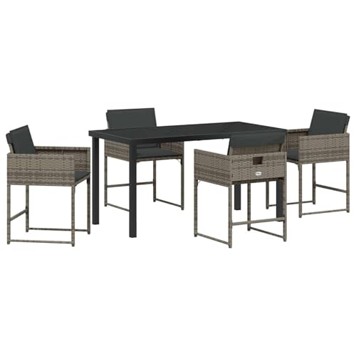 Vopese Garten Essgruppe 5 pcs Grau Poly-Rattan Garten-Esstisch und Stühle Model3380722 Vopese Garten Essgruppe 5 pcs Grau Poly-Rattan Garten-Esstisch und Stühle Model3380722 von Vopese