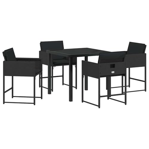 Vopese Garten Essgruppe 5 pcs Schwarz Poly-Rattan Garten-Esstisch und Stühle Model3380717 Vopese Garten Essgruppe 5 pcs Schwarz Poly-Rattan Garten-Esstisch und Stühle Model3380717 von Vopese