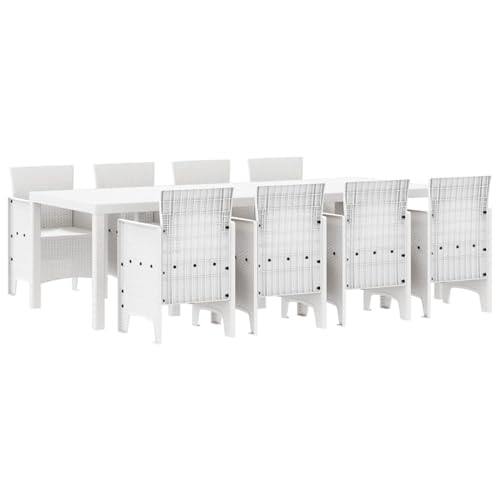 Vopese Garten Essgruppe 9 pcs Hellgrau Polt Rattan Garten-Esstisch und Stühle Model3378747 von Vopese