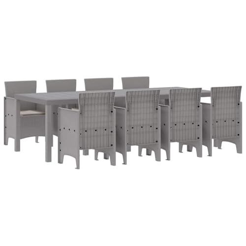 Vopese Garten Essgruppe 9 pcs Weiß Polt Rattan Garten-Esstisch und Stühle Model3378743 von Vopese