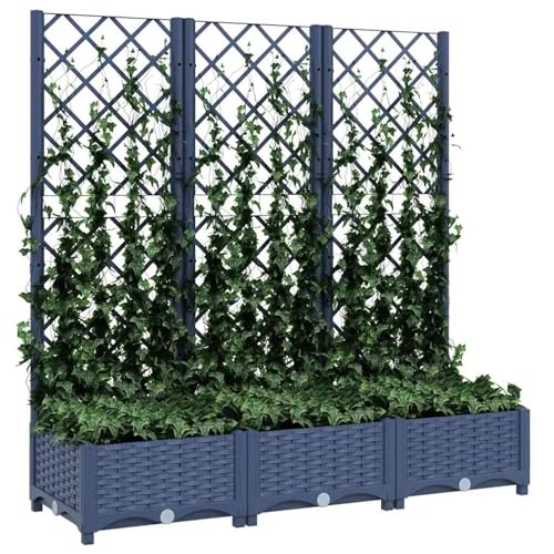 Vopese Garten Rankgitter Pflanzgefäß Blaugrau PP 120x40x121,5cm Balkon Terrasse Deko Model318252 von Vopese