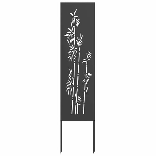 Vopese Garten Sichtschutz-Leinwand Floral Schwarz 32 x 140 cm Sichtschutz Model876224 von Vopese