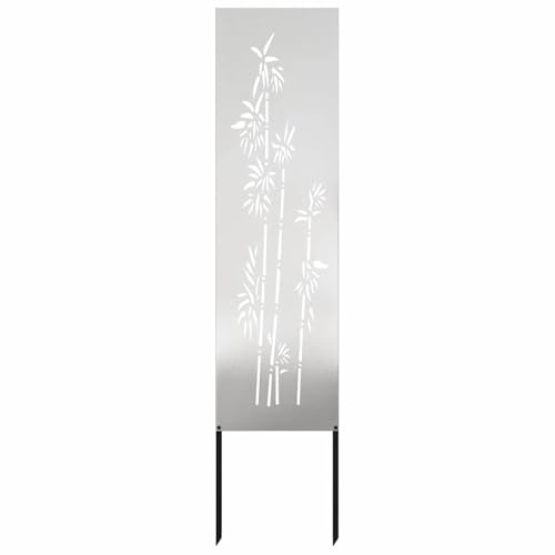 Vopese Garten Sichtschutz-Leinwand Floral Silber 32 x 140 cm Edelstahl Sichtschutz Model876228 von Vopese