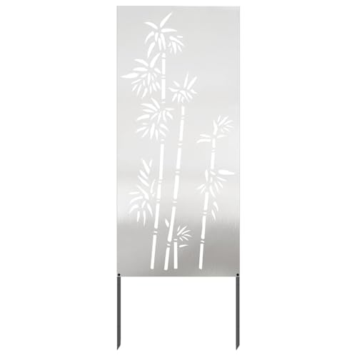 Vopese Garten Sichtschutz-Leinwand Floral Silber 50 x 140 cm Edelstahl Sichtschutz Model876298 von Vopese