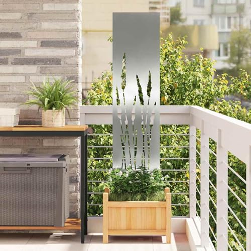 Vopese Garten Sichtschutz-Leinwand Silber 32 x 140 cm Verzinkter Stahl Sichtschutz Model876243 von Vopese