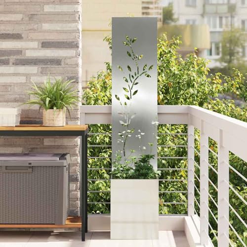 Vopese Garten Sichtschutz-Leinwand Silber 32 x 140 cm Verzinkter Stahl Sichtschutz Model876411 von Vopese