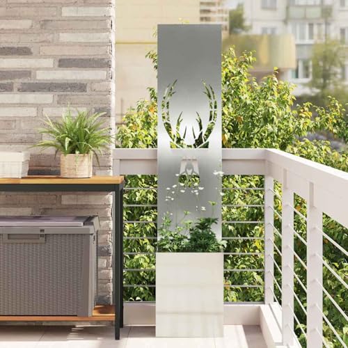 Vopese Garten Sichtschutz-Leinwand Silber 32 x 140 cm Verzinkter Stahl Sichtschutz Model876418 von Vopese