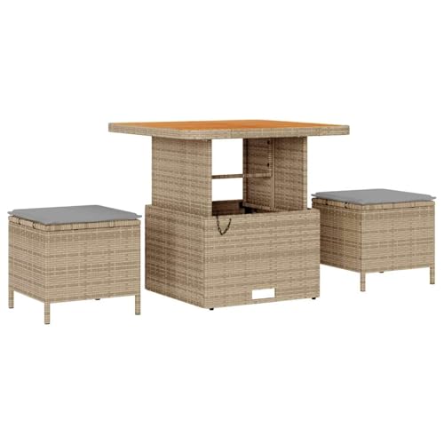 Vopese Garten-Sofa-Set Beige Rechteckig Natur Rattan Outdoor Entspannung Terrasse Model3363322 von Vopese
