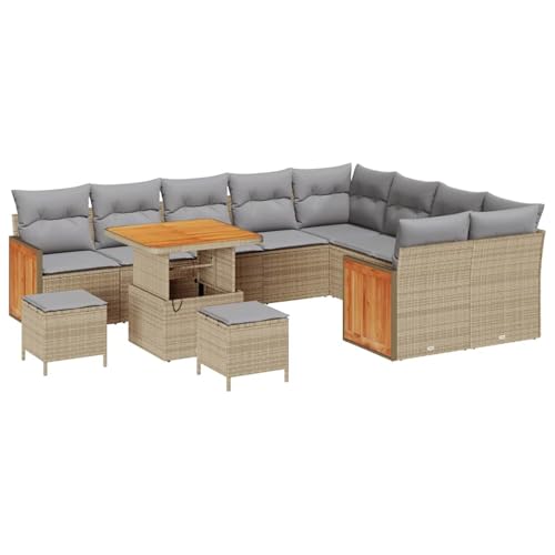 Vopese Garten-Sofa-Set Beige Rechteckig Natur-Rattan für Balkon und Terrasse - 5 Sitze Model3365292 von Vopese