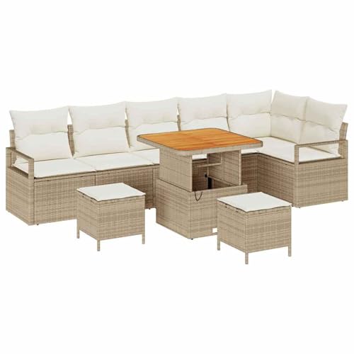 Vopese Garten-Sofa-Set Beige Synthetisches Poly-Rattan Komfortabel für Balkon und Garten Model3364491 von Vopese
