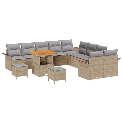 Vopese Garten-Sofa-Set aus Natur Rattan, 6 Personen, beige, für Balkon und Terrasse - Outdoor Komfort Model3362192 von Vopese
