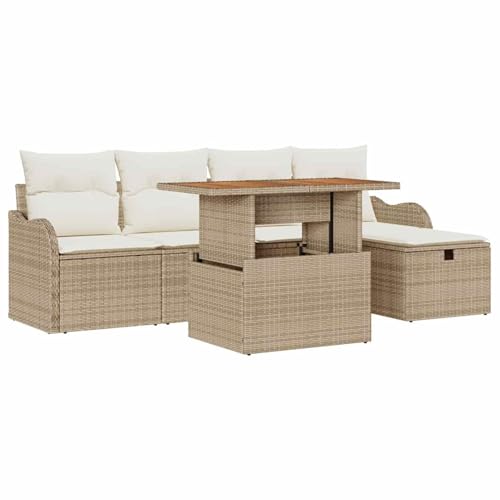 Vopese Garten-Sofa-Set aus Rattan, beige, 5 Sitze, für Terrassen und Gärten - Outdoor Lounge Model3361267 von Vopese