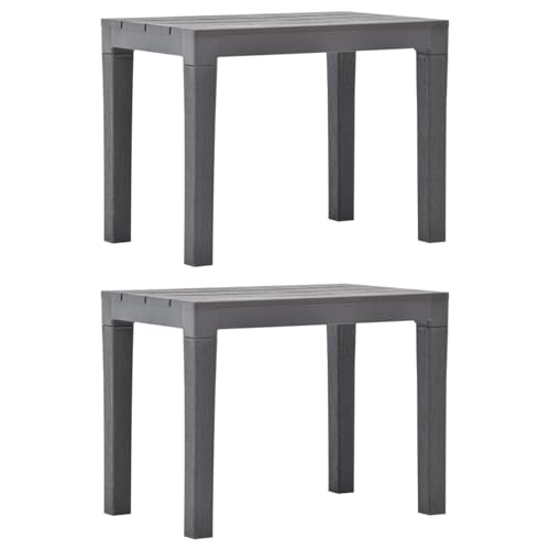 Vopese Gartenbänke 2 STK. Moccafarben Kunststoff Gartenstühle Model48782 von Vopese