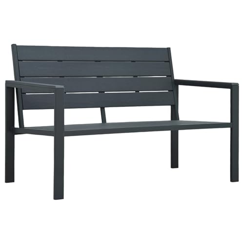 Vopese Gartenbank 120 cm HDPE Grau Holz-Optik Gartenstühle Model47874 von Vopese