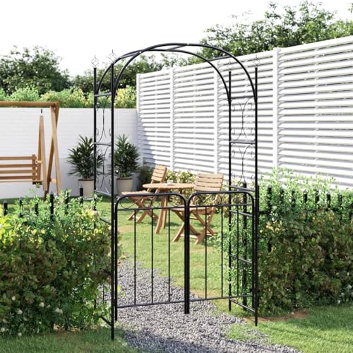 Vopese Gartenbogen mit Tor Schwarz 108x45x235 cm Stahl Gartenbogen Model319352 Vopese Gartenbogen mit Tor Schwarz 108x45x235 cm Stahl Gartenbogen Model319352 von Vopese