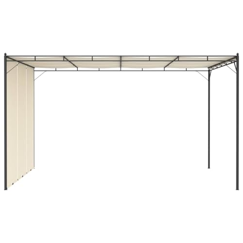 Vopese Gartenpavillon Creme 4x3x2,25m - Sonnenschutz Partyzelt mit Stoffvorhang | Outdoor-Unterstand Model47994 von Vopese