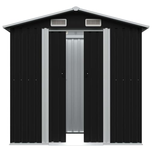 Vopese Gartenschuppen Anthrazit Verzinkter Stahl 204x132x186 cm - Stabil & Langlebig für Werkzeuge & Geräte Model47028 von Vopese