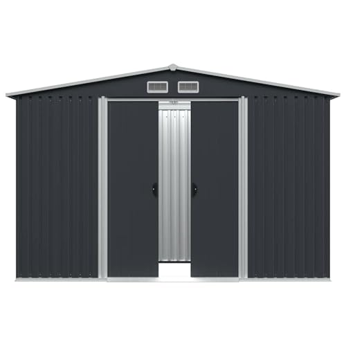 Vopese Gartenschuppen Anthrazit Verzinkter Stahl 257x205x178 cm - Stabile Lagerung für Werkzeuge und Geräte Model47030 von Vopese