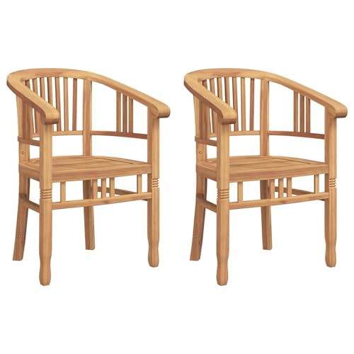 Vopese Gartenstühle 2 pcs Braun 63 x 58 x 89 cm Teak-Massivholz Gartenstuhl Model42008383 von Vopese