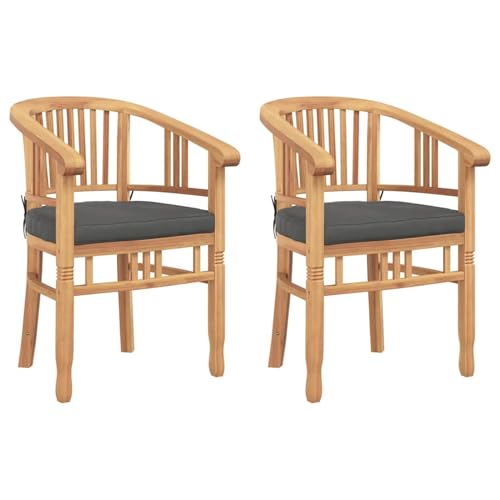 Vopese Gartenstühle 2 pcs Braun 63 x 58 x 89 cm Teak-Massivholz Gartenstuhl Model42008385 von Vopese