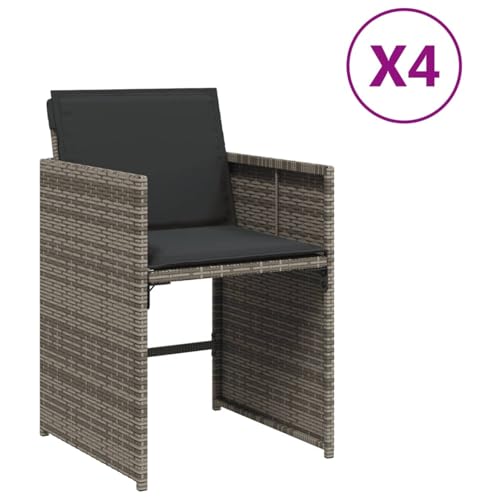 Vopese Gartenstühle mit Kissen 4 STK. Grau Poly Rattan Gartenstuhl Model364985 Vopese Gartenstühle mit Kissen 4 STK. Grau Poly Rattan Gartenstuhl Model364985 von Vopese