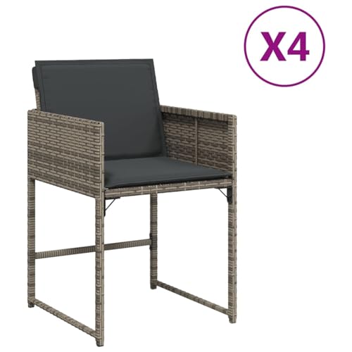 Vopese Gartenstühle mit Kissen 4 STK. Grau Poly Rattan Gartenstuhl Model365002 Vopese Gartenstühle mit Kissen 4 STK. Grau Poly Rattan Gartenstuhl Model365002 von Vopese