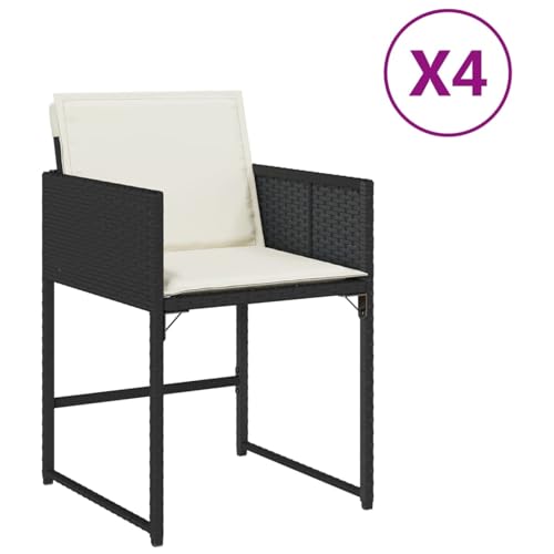 Vopese Gartenstühle mit Kissen 4 STK. Schwarz Poly Rattan Gartenstuhl Model365000 Vopese Gartenstühle mit Kissen 4 STK. Schwarz Poly Rattan Gartenstuhl Model365000 von Vopese