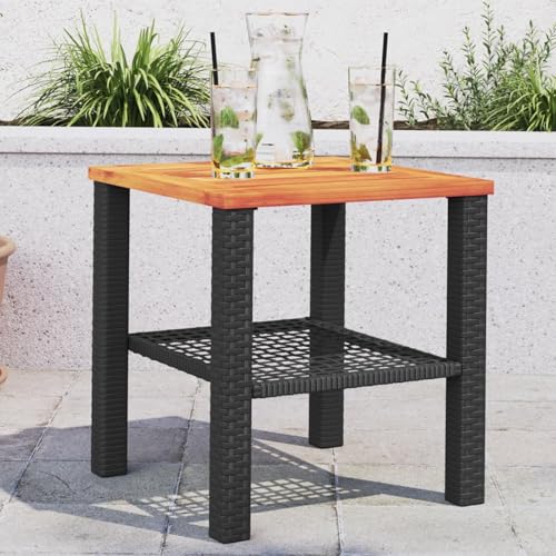 Vopese Gartentisch Schwarz 40x40x42 cm Poly Rattan Akazienholz Terrasse und Balkon Model366263 Vopese Gartentisch Schwarz 40x40x42 cm Poly Rattan Akazienholz Terrasse und Balkon Model366263 von Vopese