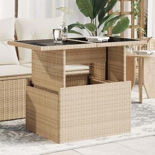 Vopese Gartentisch mit Glasplatte Beige 100x55x73 cm Poly Rattan Terrasse und Balkon Model366059 Vopese Gartentisch mit Glasplatte Beige 100x55x73 cm Poly Rattan Terrasse und Balkon Model366059 von Vopese