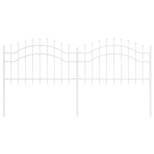 Vopese Gartenzaun Weiß 115 cm Pulverbeschichteter Stahl Zaun Model42003968 von Vopese
