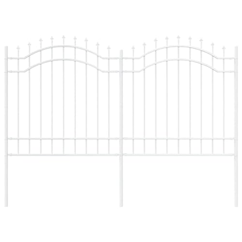 Vopese Gartenzaun Weiß 165 cm Pulverbeschichteter Stahl Zaun Model42003970 von Vopese