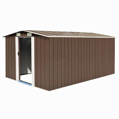 Vopese Gerätehaus 257x392x181 cm Metall Braun Gartenhaus Model143347 von Vopese