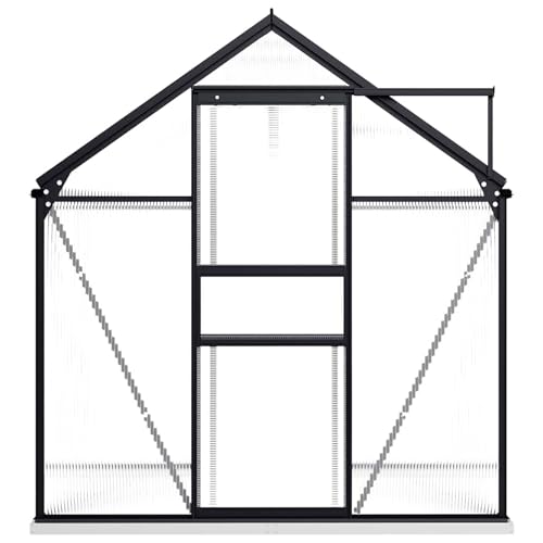 Vopese Gewächshaus 6,029 m³ Anthrazit/Transparent, 190x190x132/202 cm, Hobby-Gartenbau Model48215 von Vopese