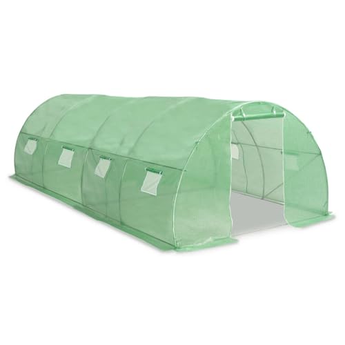 Vopese Gewächshaus 600x300x200 cm Grün PE Netzgewebe mit Stahlrahmen für Hobby-Gartenbau Model45536 von Vopese