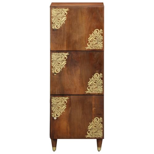 Vopese Highboard Honigbraun mit goldenen Akzenten Massivholz Mango küchenschränke einzeln Model4018765 von Vopese