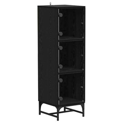 Vopese Hochboard Schwarze Eiche 35 x 37 x 117 cm Holzwerkstoff Highboard Model883539 von Vopese