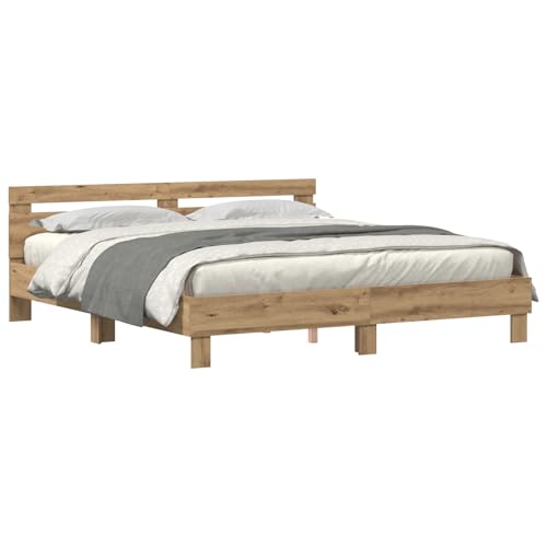 Vopese Holz Bettgestell Artisan Eiche Massivholz Eiche 200 x 200 cm Massivholz Bettgestell Model3333934 von Vopese