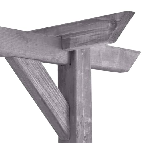 Vopese Holzpergola Dekoration Garten Rankhilfe Grau 200x40x205cm Model313567 von Vopese