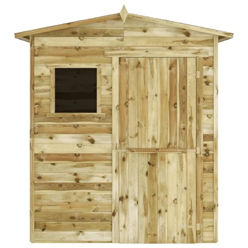 Vopese Holzschuppen Gartenlager Poolhäuschen Kiefernholz grün imprägniert 200x100x210 cm Model43326 von Vopese