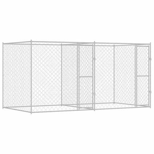 Vopese Hundekäfig Silber 400 x 200 x 200 cm Verzinkter Stahl Hundekäfig Model3368306 von Vopese